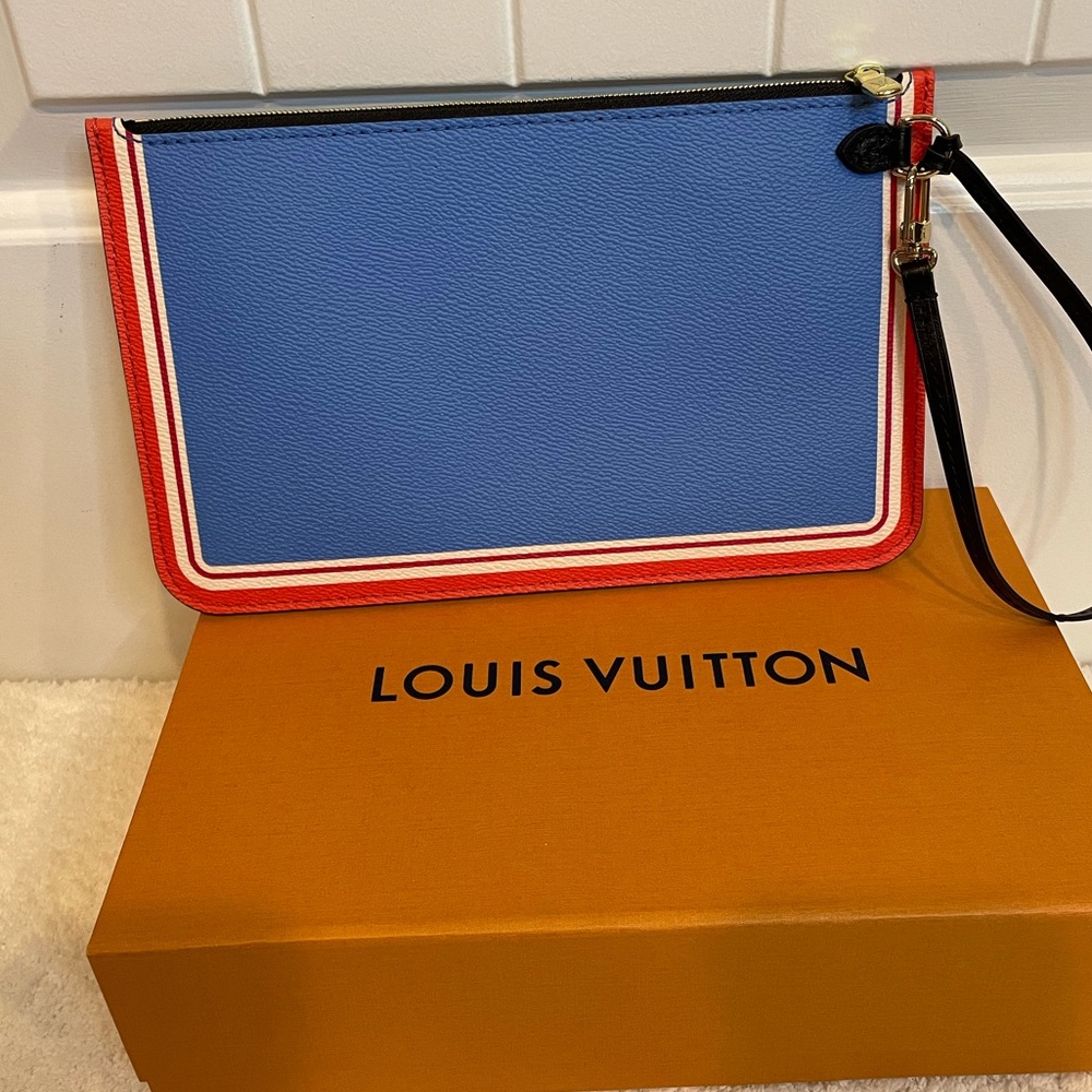 Louis Vuitton Game On Neverfull MM Pouchette Black/Blue/Red - Picture 7 of 13